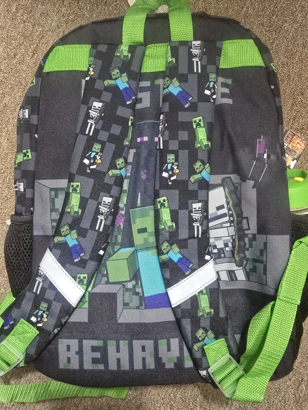 Minecraft Green Backpack and Lunch Bag Set